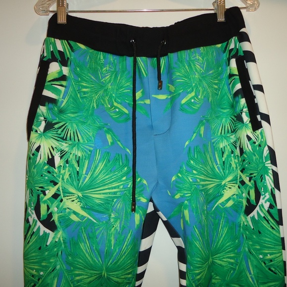 Jungle Zebra Print Versace Men's Set 2 pc Pants Hoodie RN# V00238-11562 S - Picture 3 of 12